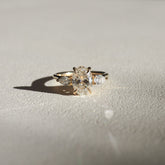 Stunning 1.30 CT Oval Moissanite Engagement Ring with Three Stone Design 1